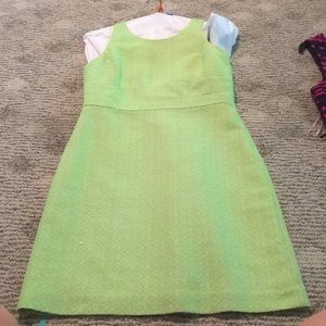 Lime and grey woven dress